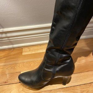 Womens Knee High Leather Brown Boots